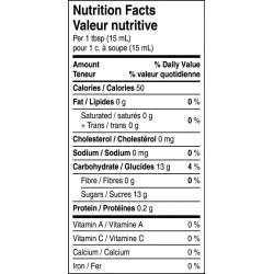 Bakeapple jam nutritional facts table.