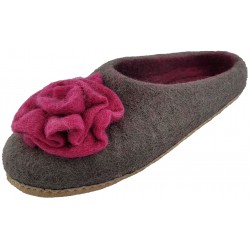 Women's Fleur Fuchsia Wool Slippers