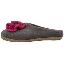 Women's Fleur Fuchsia Wool Slippers