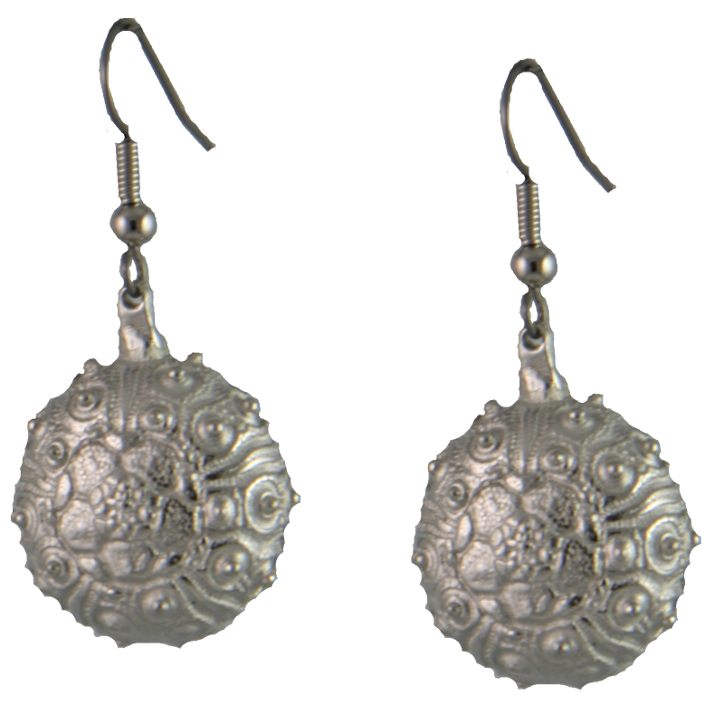 Pewter Sea Urchin Earrings by Saltwater Pewter