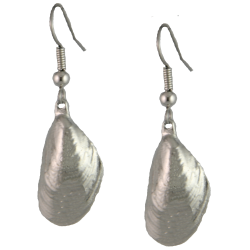 Handmade Pewter Mussel Shell Earrings