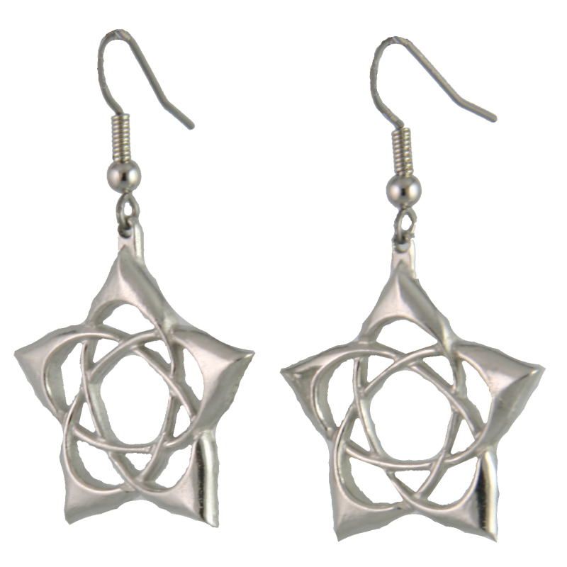 Handmade Pewter Celtic Star Earrings