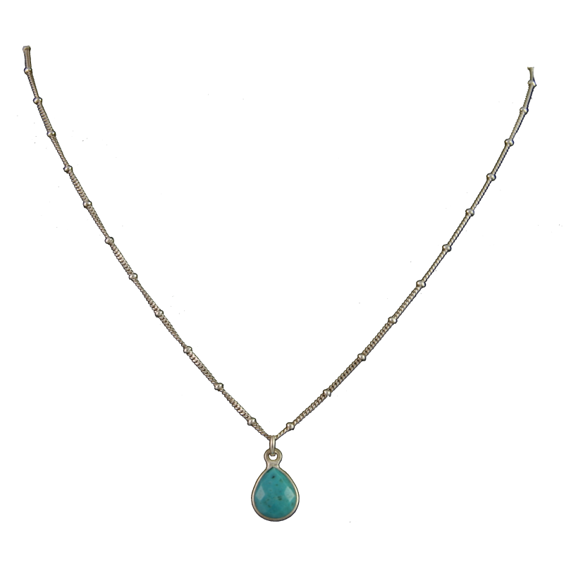 Turquoise Pendant with Sterling Silver Chain