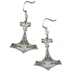 Thor's Hammer Pewter Earrings